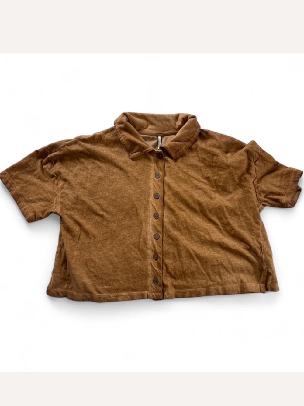 Free people cropped button up shirt XS